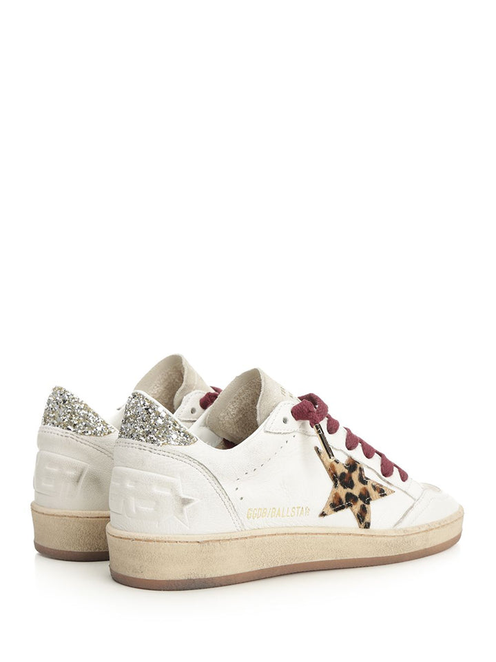 Golden Goose Deluxe Brand Ballstar Nappa Upper Toe And Spur Suede Tongue Horsy Star Glitter Heel Sneakers - White | 677d9628c44776c3d66f45a9bf84c09a5f41bac5