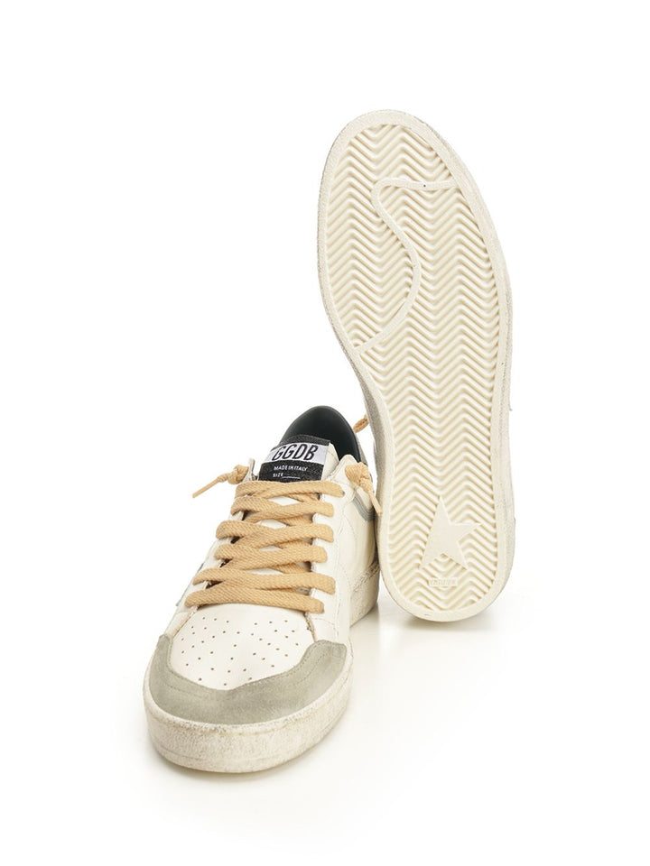 Golden Goose Deluxe Brand Ballstar Nappa Upper Suede Toe And Spur Crack Leather Star And Heel Sneakers - Beige | 9958c159744e8a5b3aa09b53795eaac9e29dd061