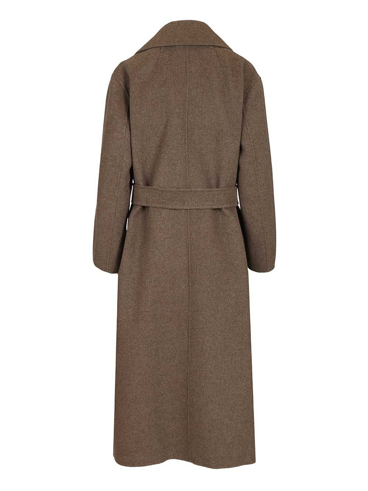 'S Max Mara Luna Long Wool Coat Side Slits With Belt Coats - Red | b47bf7d59213442a9ccaf9ab8fe6f04f43c3a02b