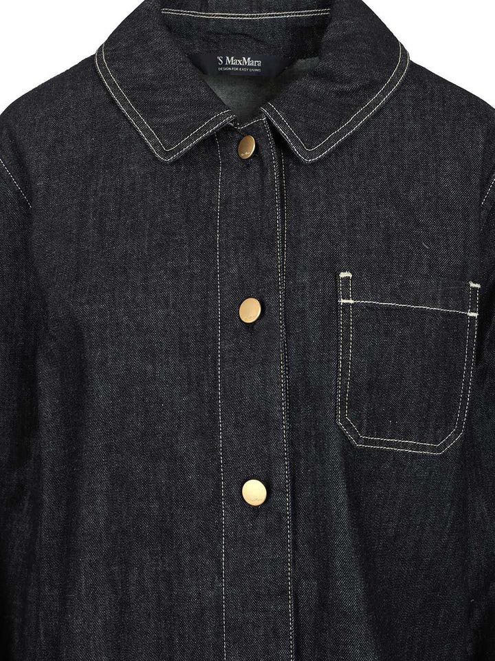 'S Max Mara Denim Shirt Casual - Blue | bc9dd4f5ea1714af4aed4e9eb85633c8305da579