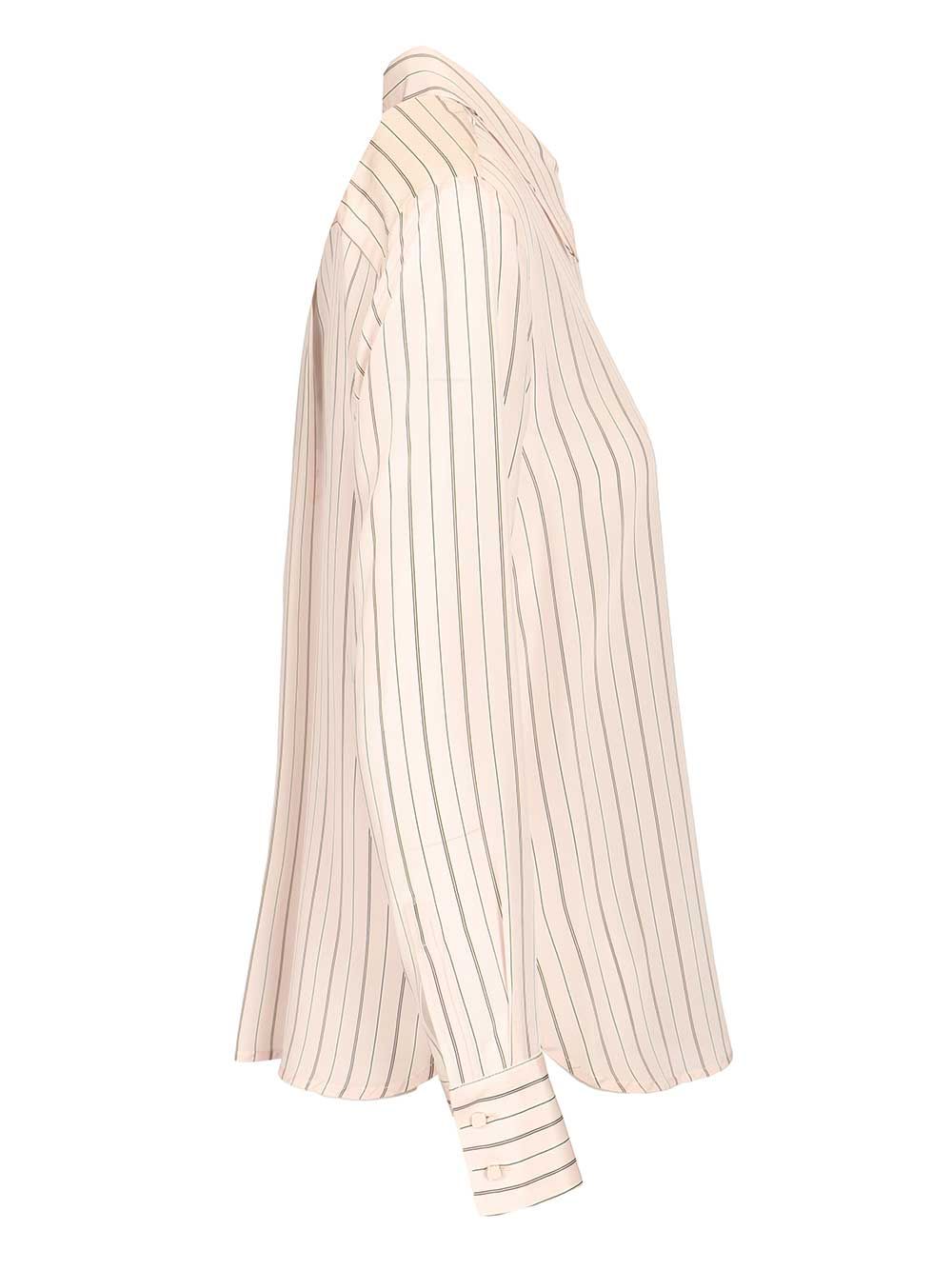 Max Mara Studio Mstflirt Silk Striped Shirt Shirts - Rose | 2d9987816a097a271456dedc2d91e0d1130fd6c8