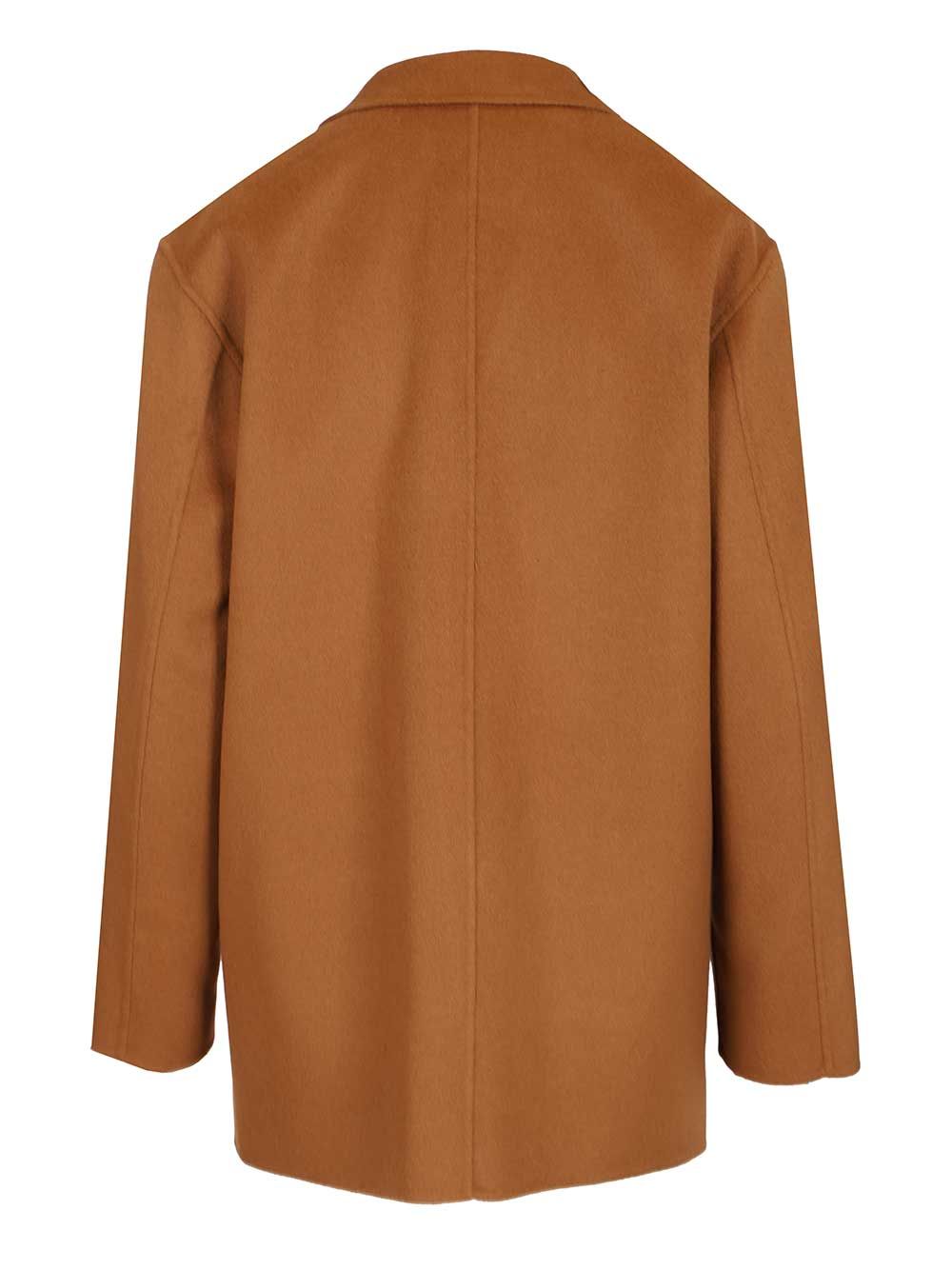 Max Mara Studio Caban In Wool And Silk Coats - Brown | 9244bae54ce41cc48e5f652ee3201317234e0faa