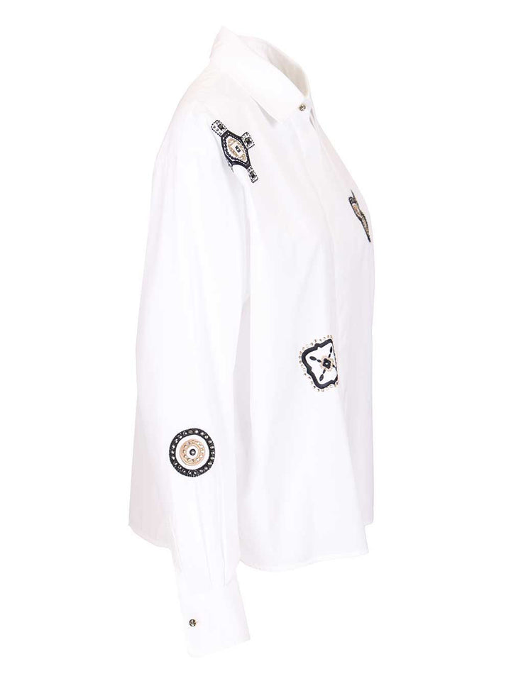 Max Mara Shock Popeline Shirt W Embroidery Shirts - White | fe8bfe8410c89bb893e132b4d66ae91d99c8a16c