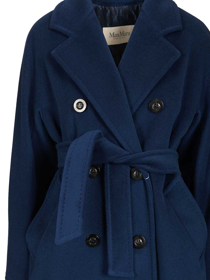 Max Mara Madame Wool Cashmere Double Breasted Coat Coats - Blue | dbf2b2f190bf249b272070570642718e9433da41