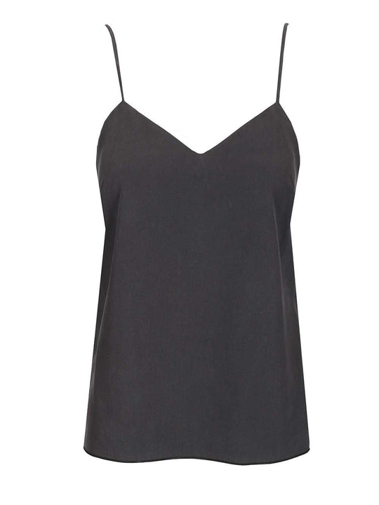Silk Canvas Top Tops Blue