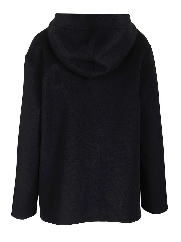Max Mara Studio Wool, Cashmere And Silk Hooded Coat Coats - Blue | 2b2226c367d49fa30cde2ff76882f1116e926c4d