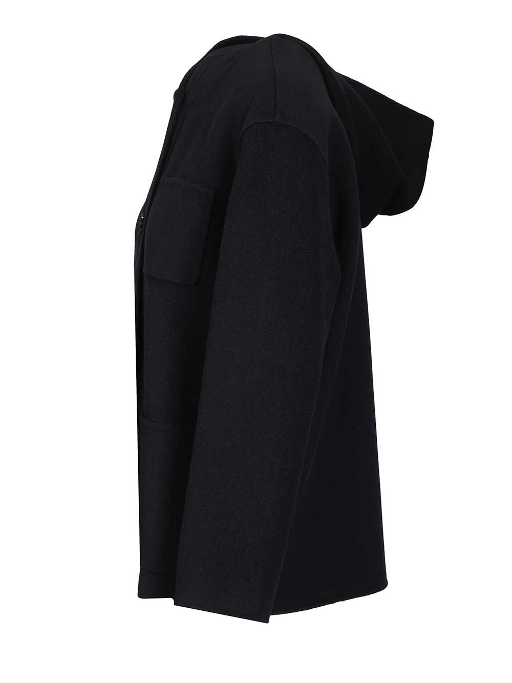 Max Mara Studio Wool, Cashmere And Silk Hooded Coat Coats - Blue | 428f8097aec0733c64490fdd23440e644ec9f0a8