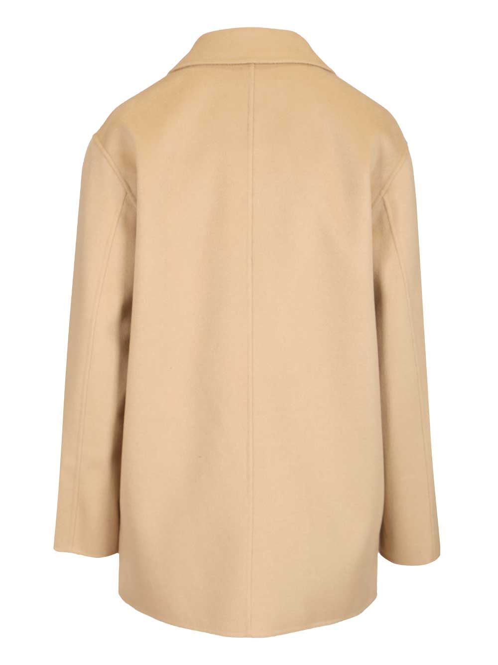 Max Mara Studio Caban In Wool And Silk Coats - Beige | c87ef9175a4eec3cd4f617bcca96ab0607e8d719