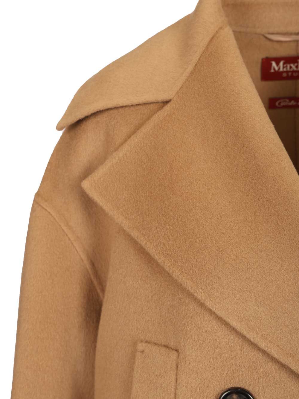 Max Mara Studio Double-Breasted Wool And Cashmere Jacket Coats - Beige | 4d11c5cc2bc225c93659f2dccd3b5dcc171a4476