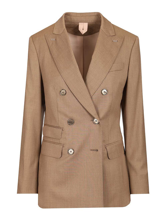 Cupola Double Breasted Tailoring Blazer Jackets Brown
