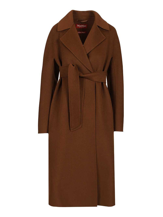 Mstcles Wool-Silk-Cashmere Vestaglia Coat Coats Brown
