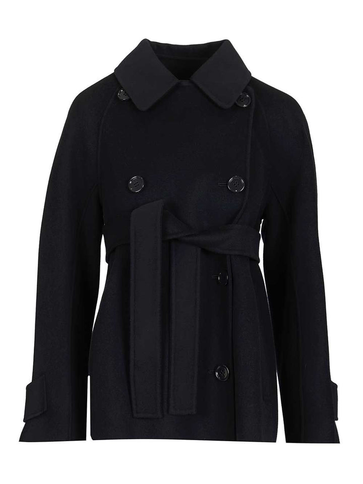 'S Max Mara Louise Double Breasted Short Belted Jacket Jackets - Blue | ed8779747ba2577e3aa12422a84bb34c86fa47a5