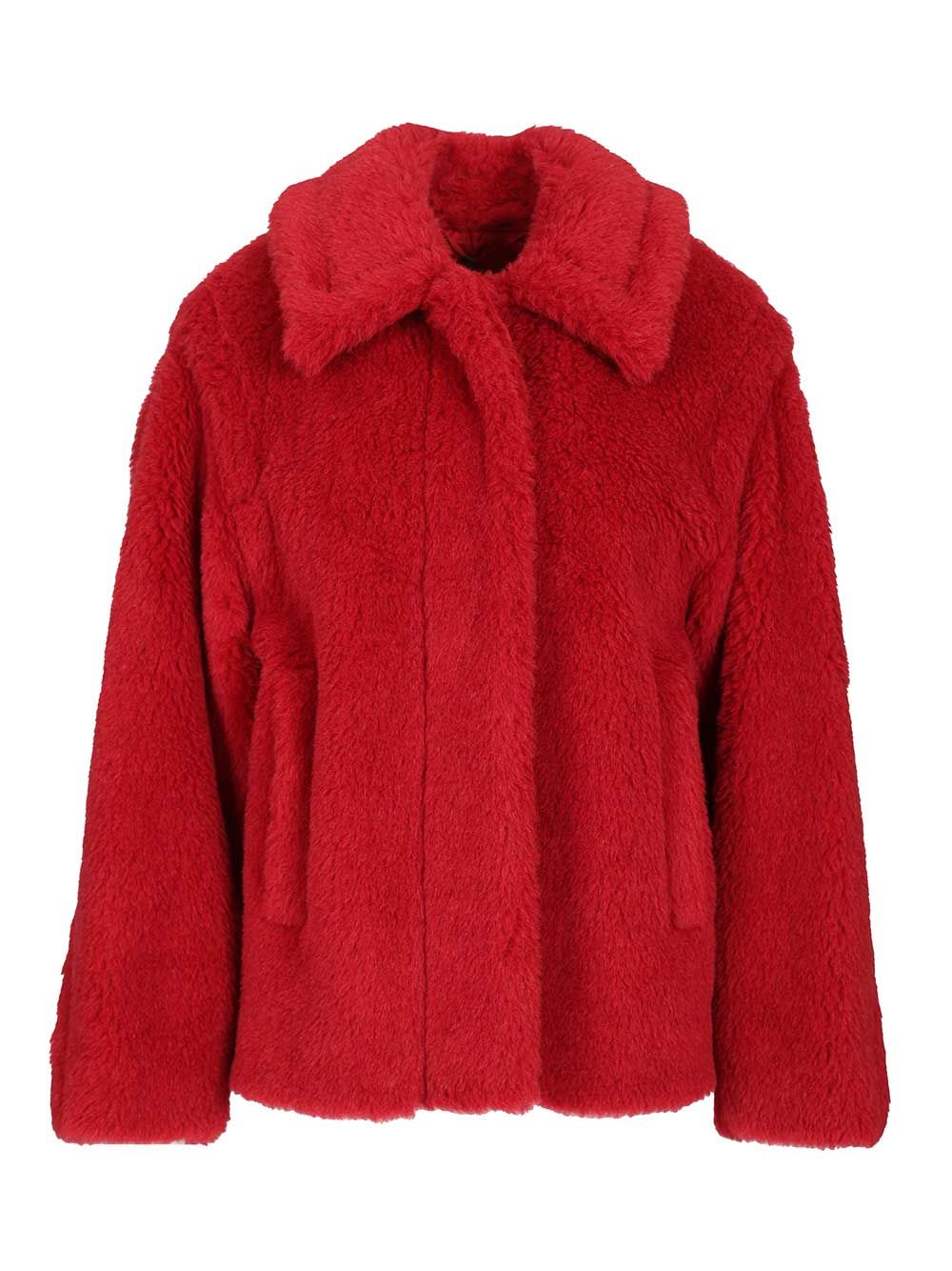 Max Mara Alpaca And Wool Teddy Crop Coat Coats - Red | dd6ad3251859c40132cd9d2bf36a22d9b88486e5