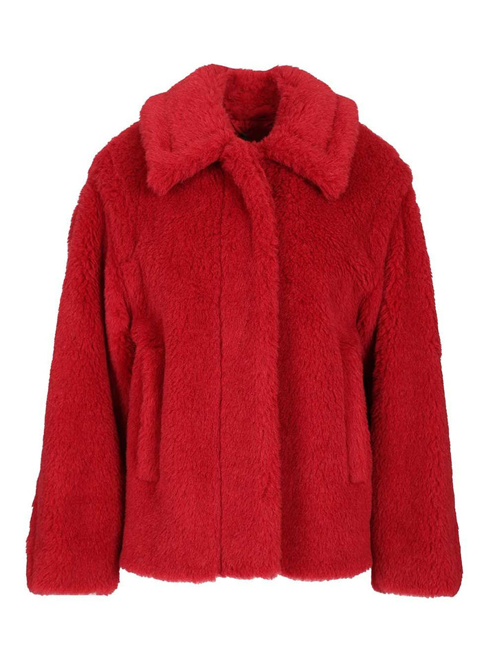 Max Mara Alpaca And Wool Teddy Crop Coat Coats - Red | dd6ad3251859c40132cd9d2bf36a22d9b88486e5