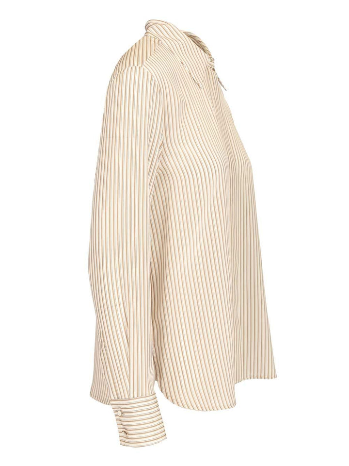 Max Mara Studio Crêpe De Chine Shirt Shirts - Beige | 63f05039384e6e94e7f39d36d2f9ffe710e30e09