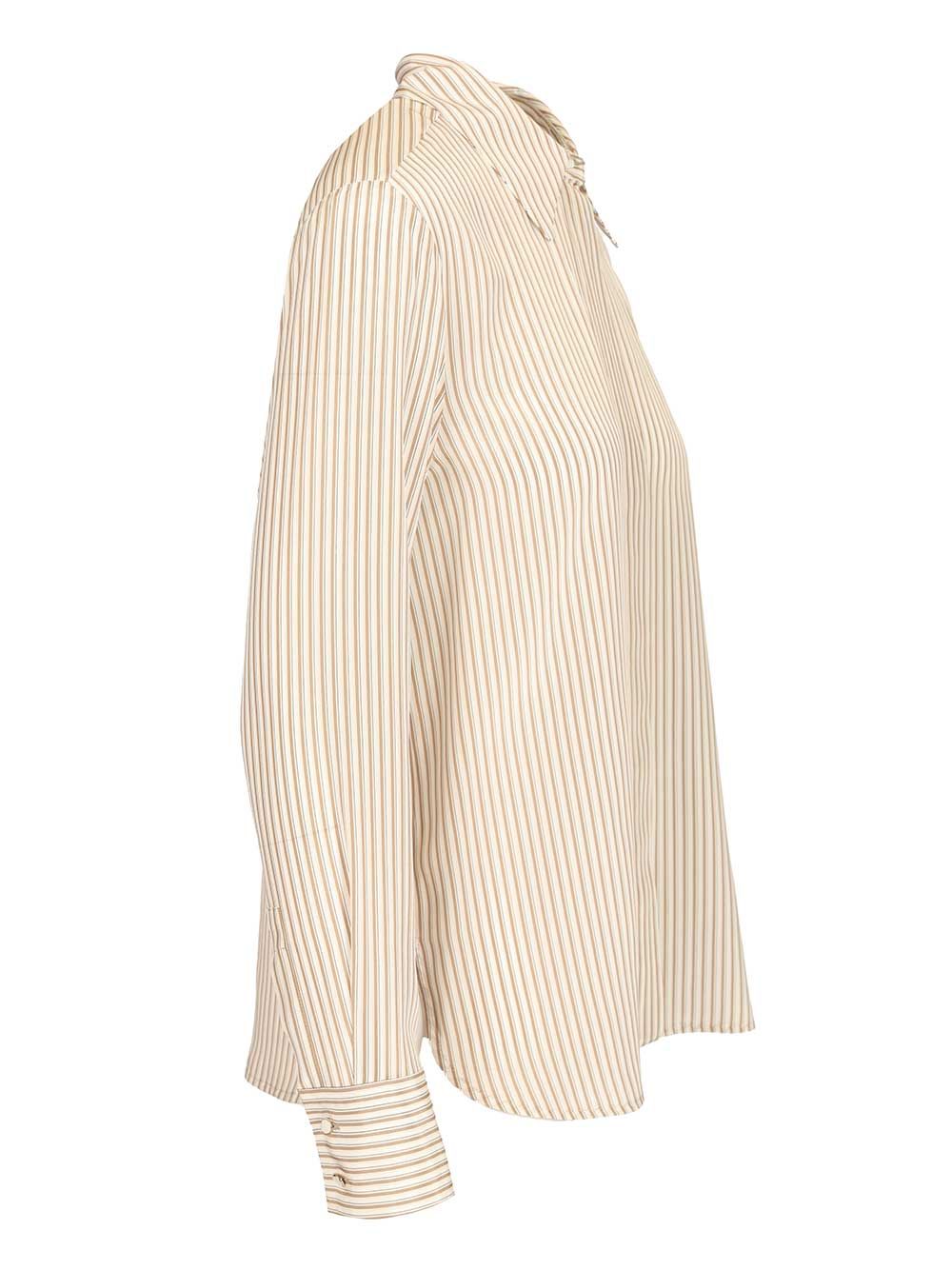 Max Mara Studio Crêpe De Chine Shirt Shirts - Beige | 63f05039384e6e94e7f39d36d2f9ffe710e30e09