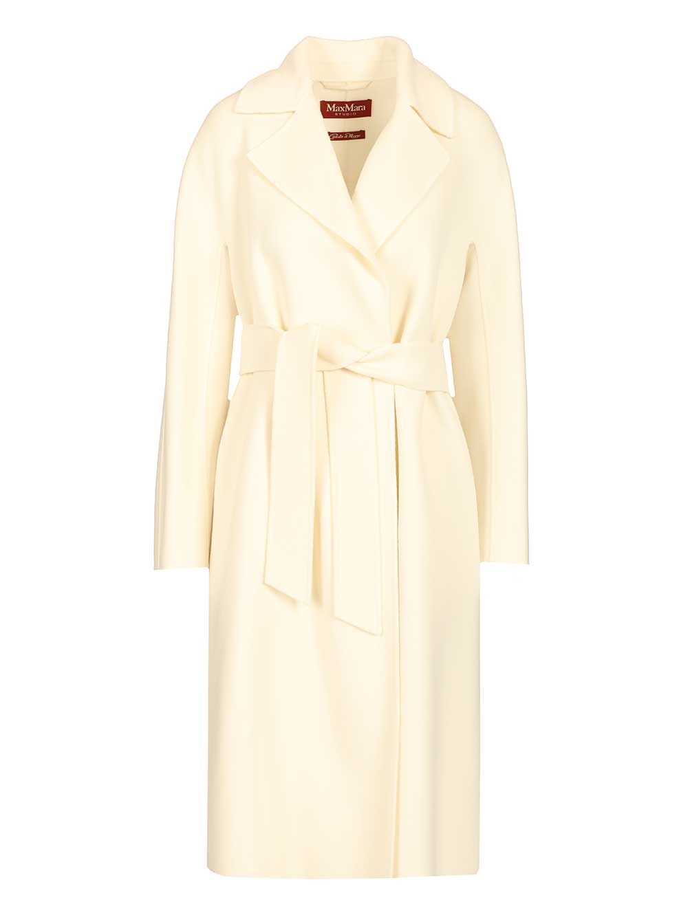 Max Mara Studio Dressing Gown Coat Coats - White | 20e3f2614e80be346cf49f7cf597bf41ab94df08