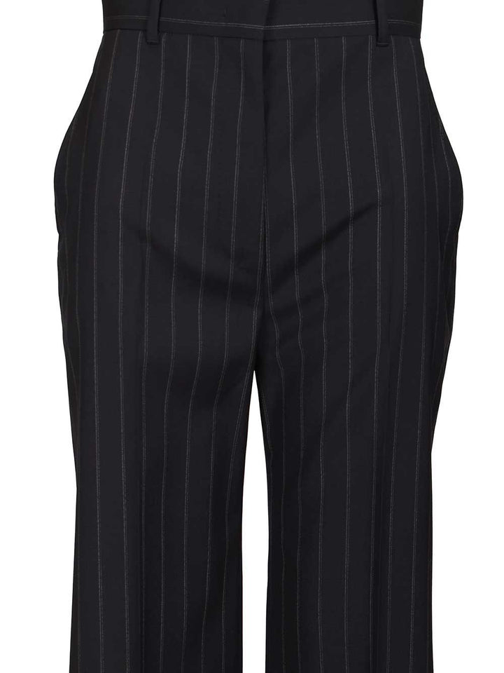 Max Mara Studio Pinstriped Wool Trousers - Blue | 47ecd2470968a42dddefaf32c04f86bd6d409323