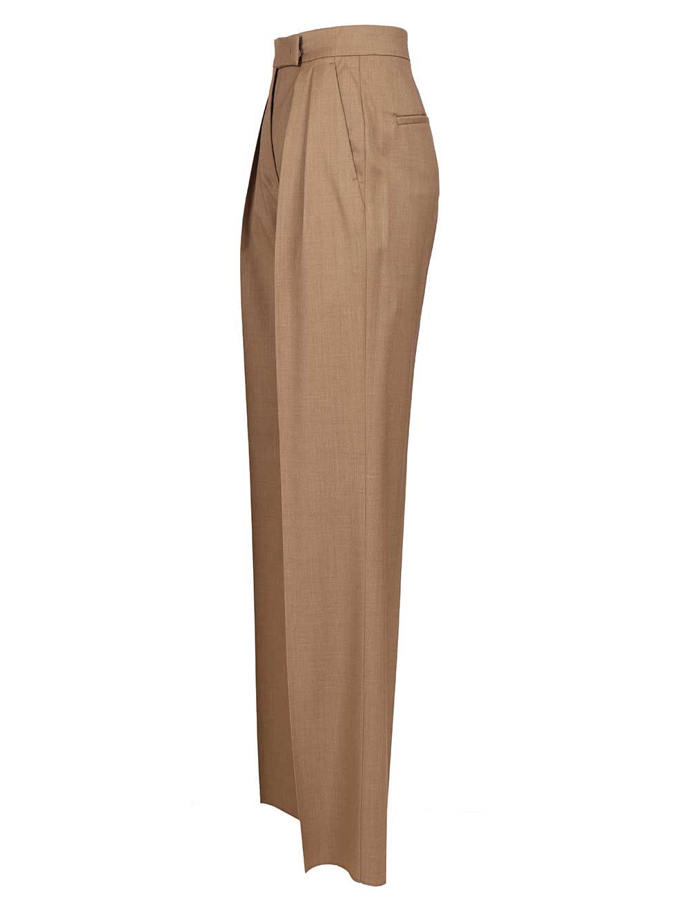 Max Mara Wool Twill Trousers - Brown | 7f82b8231304af71e8cd21ba6e44b39e49808b5d