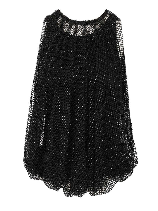 Mesh Top With Crystals Tops Black