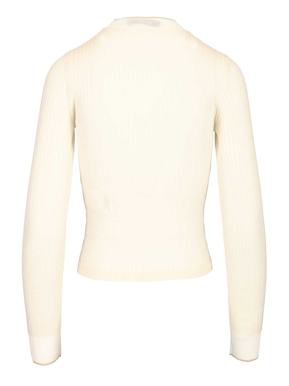 Max Mara Studio Crew Neck Knitwear - White | 0ad3656b902a474f27d740cc12812bd70f7e9642