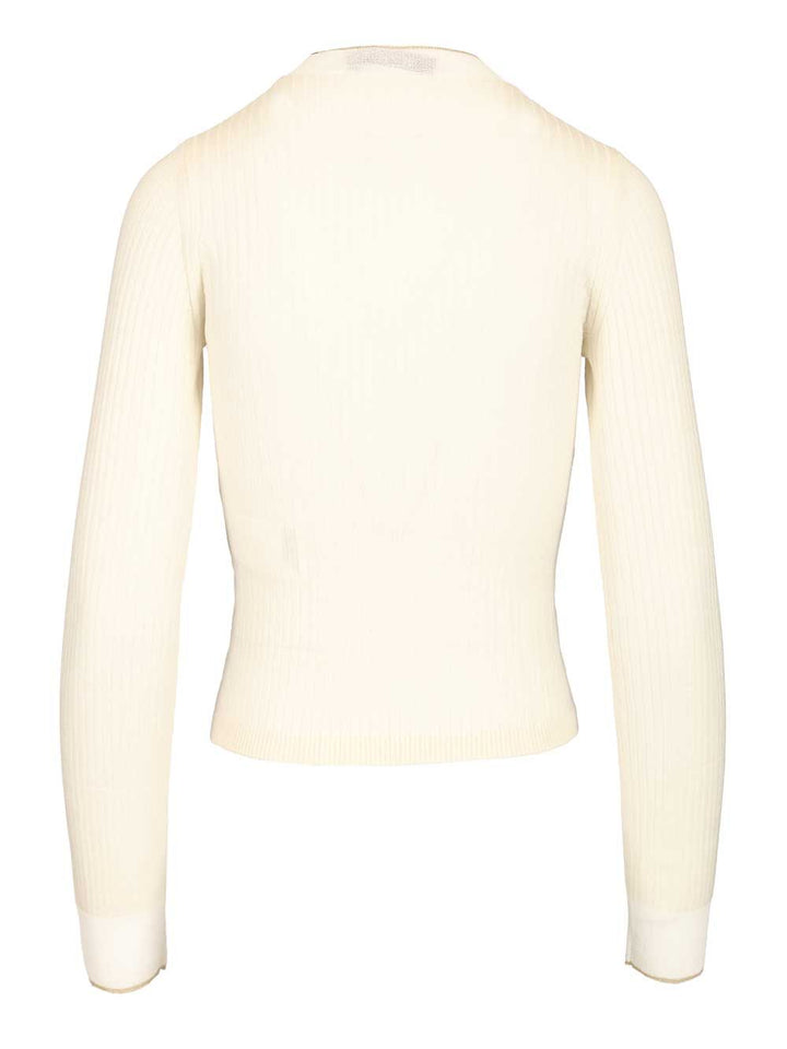 Max Mara Studio Crew Neck Knitwear - White | 0ad3656b902a474f27d740cc12812bd70f7e9642