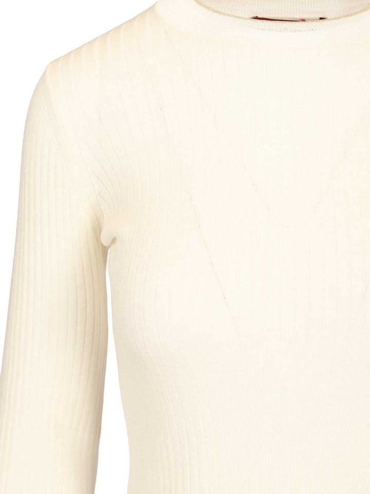 Max Mara Studio Crew Neck Knitwear - White | 45cce21d1742e55da0643a5881b3db1c8556170a