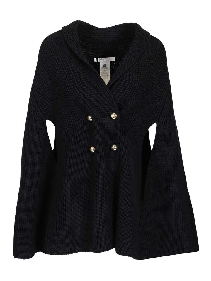 Max Mara Double-Breasted Cape Coats - Blue | f43da91266c5e2918ad9e7baf5377aaa34cc9187