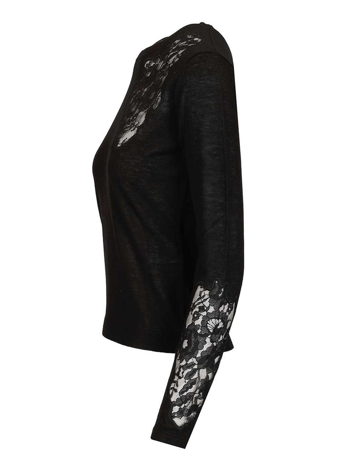 Max Mara Studio Crew Neck Knitwear - Black | a5d2f418126bc327ae9ce5f0b9dac79d03994b87