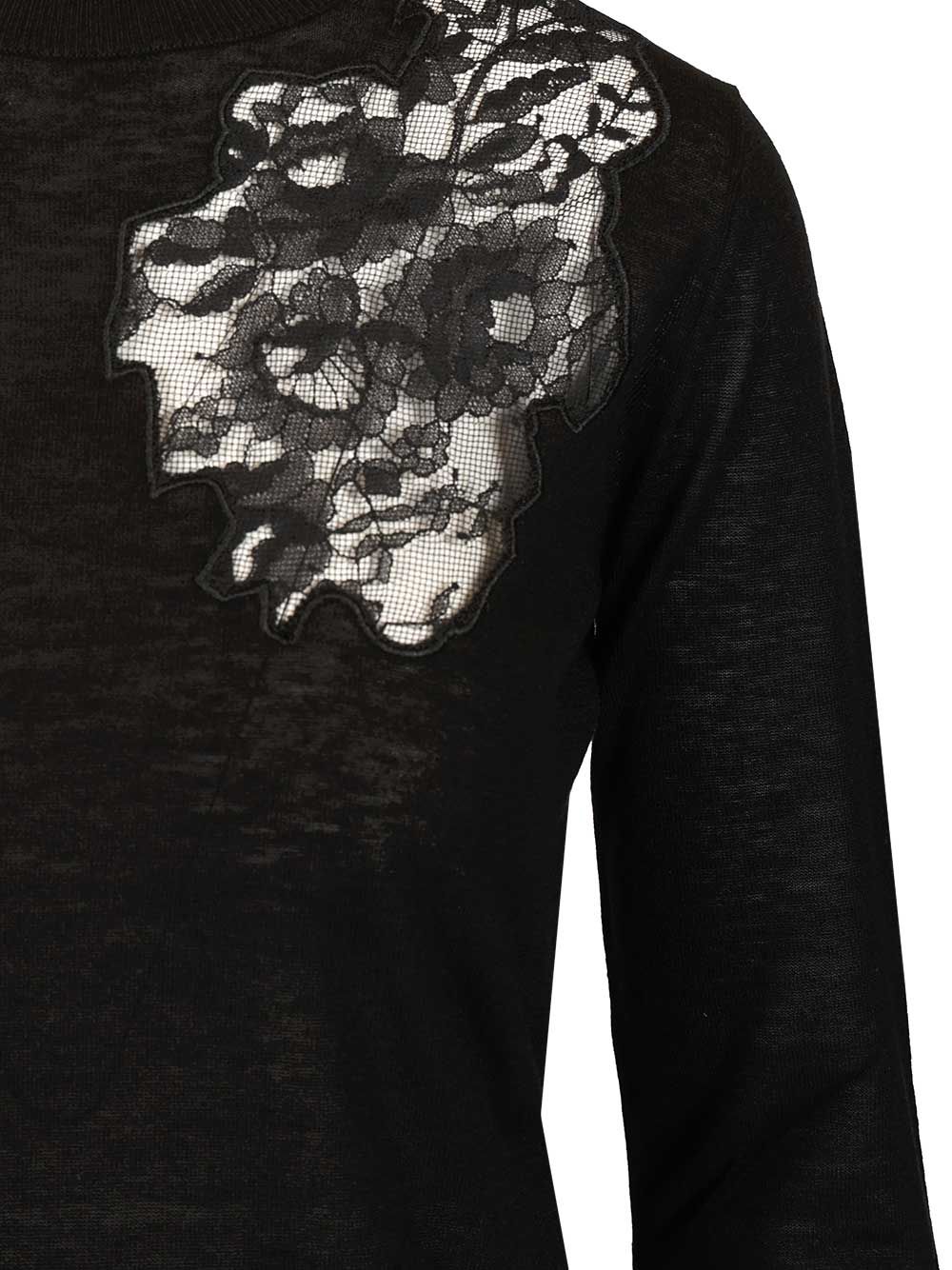 Max Mara Studio Crew Neck Knitwear - Black | 43d7db6dcb258c991a82d5a703719899580cf548