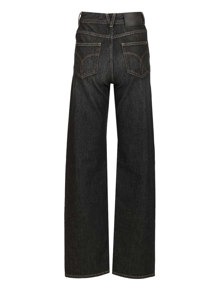 Versace Regular High-Waisted Decorated Jeans - Black | 18de83347c1e36c756f6cd3b440672fa19148e95
