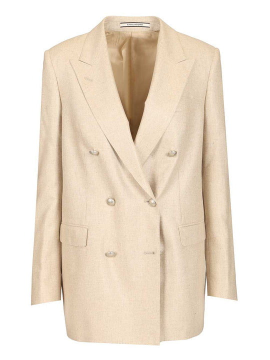 Double-Breasted Jacket Jackets Beige