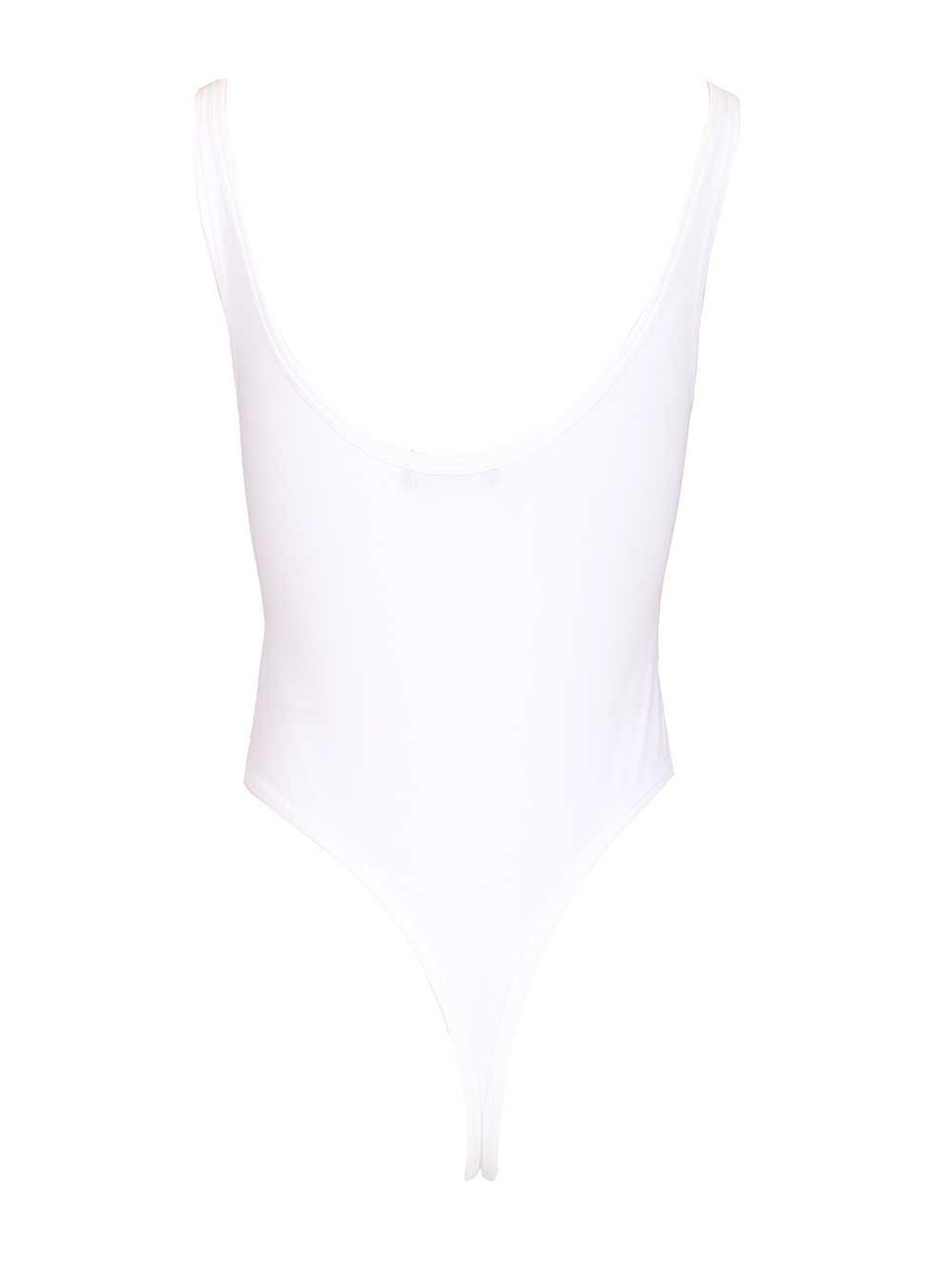 Versace Bodysuit Bio Cotton Rib With Logo Tops - White | 5ff767189aaeacc50164bd1b4b80396726048901