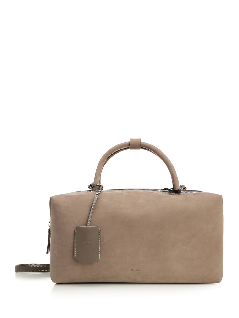 Max Mara Hold All Suede Bauletto Handbags - Beige | f5a7717413e2d90ff48097a1f9ef403743fe4b5e