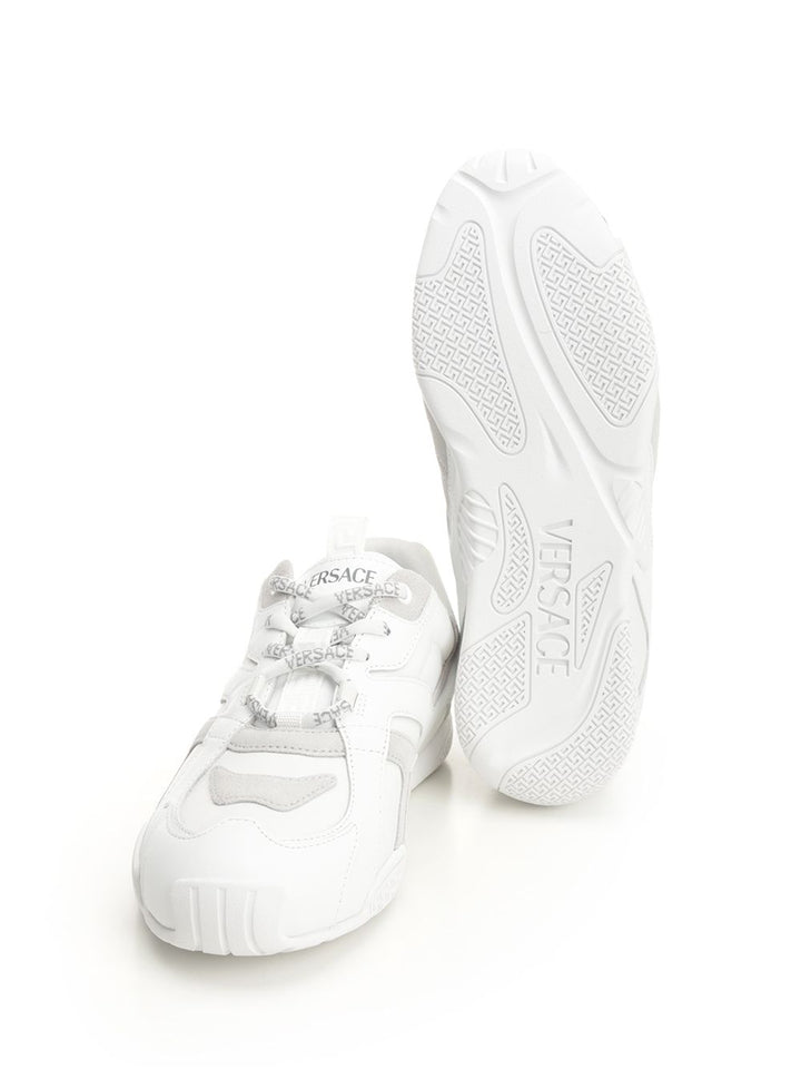 Versace Sneaker Suede+Fabric+Calf Leather Sneakers - White | 7612d4fd3869f78f43761ad208a96c967d87485d