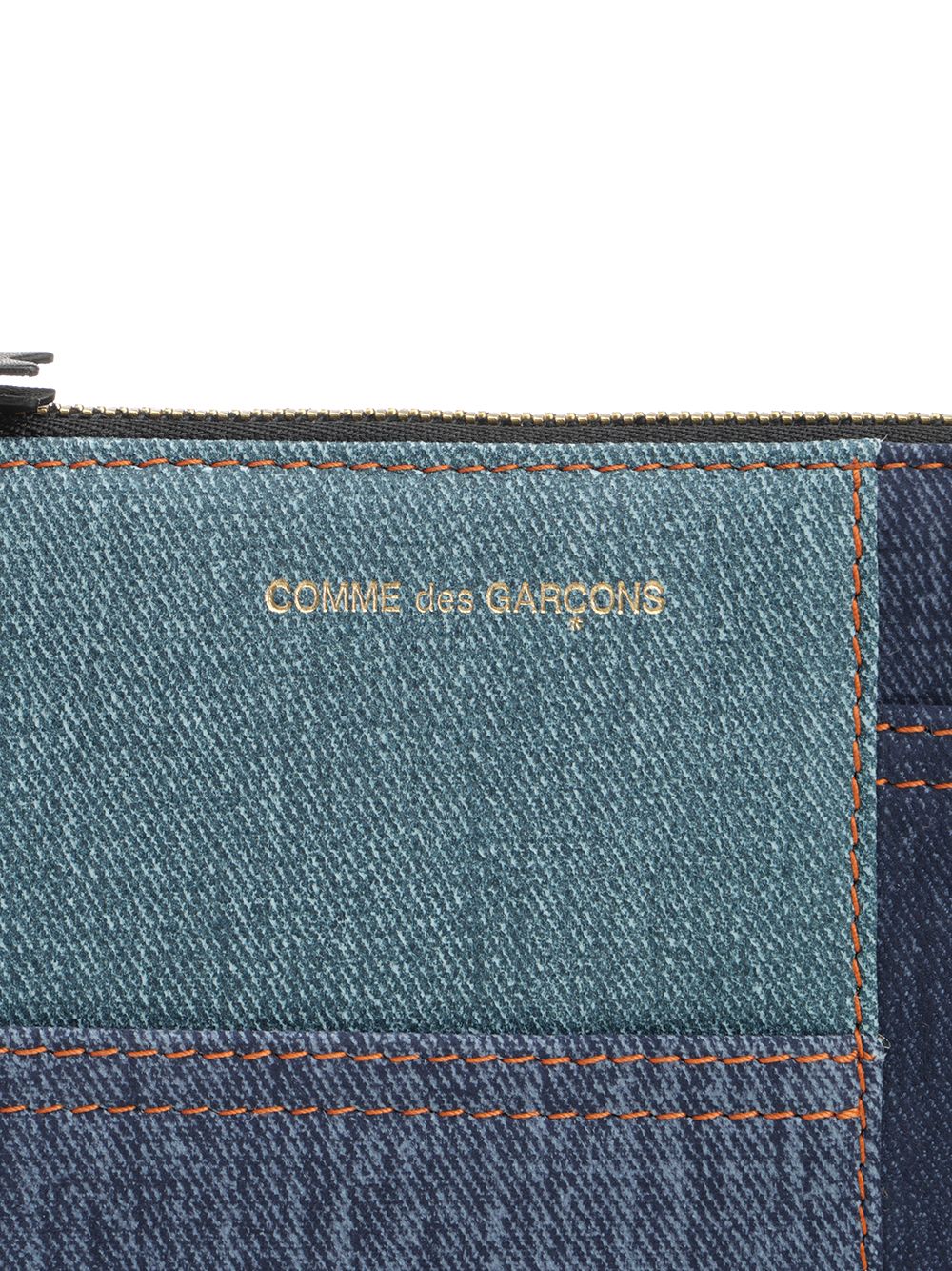 Comme Des Garcons Wallet Patchwork Leather Denim Effect Zipped Pouch Small leather goods - Blue | a1e622d9a9f27f06b4b661fbad1ad83e991ff364