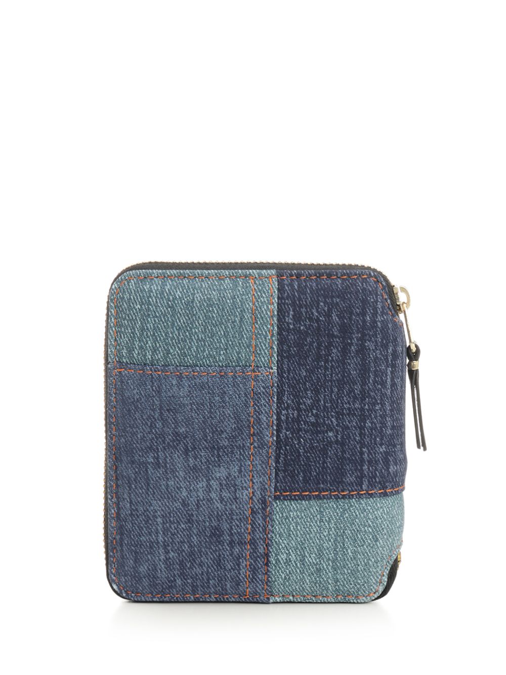 Comme Des Garcons Wallet Patchwork Leather Denim Effect Zip Around Wallet Wallets - Blue | 83bf391ca66fd369adf4e694a930d6b40697b03f