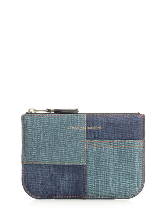 Denim Patchwork Coin Purse Small Leather Goods Blue