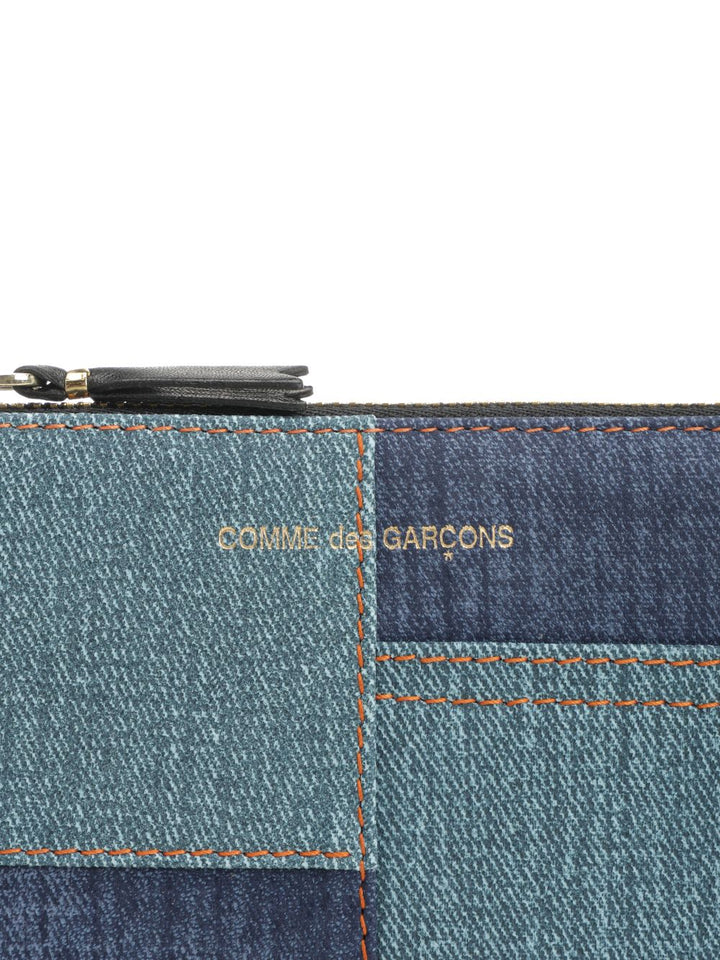 Comme Des Garcons Wallet Denim Patchwork Coin Purse Small leather goods - Blue | f90cc281aa2c94a7acd8ba53fa33b7bb6445c59d