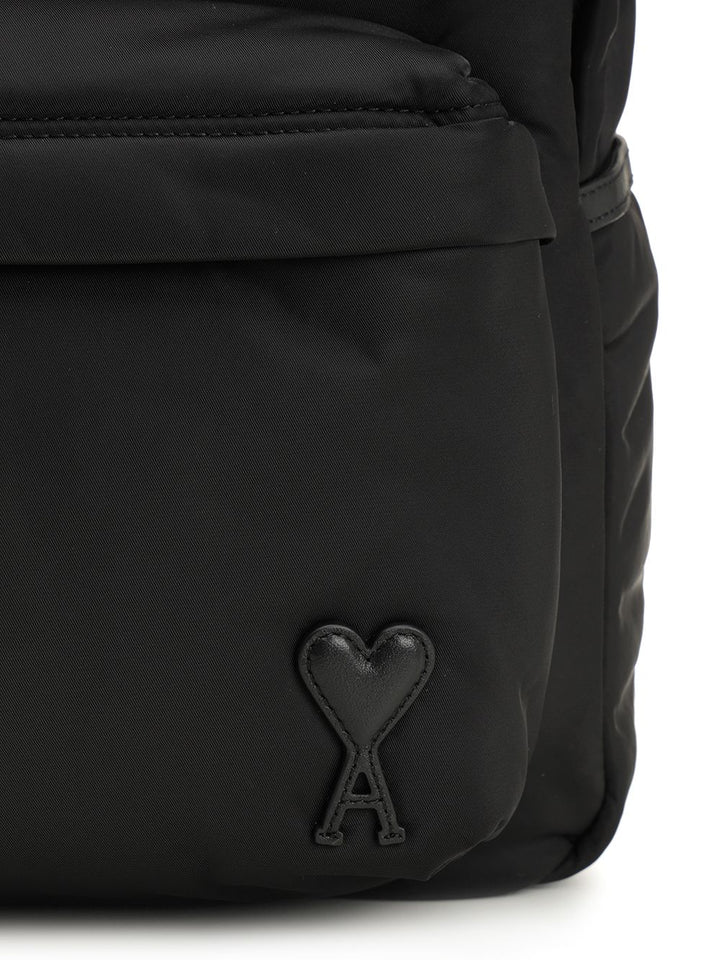 Ami Marcel Backpack Padded Nylon Twill Backpacks & Travels - Black | 28cf9aed38e371916709c3333c097abe1a11711f