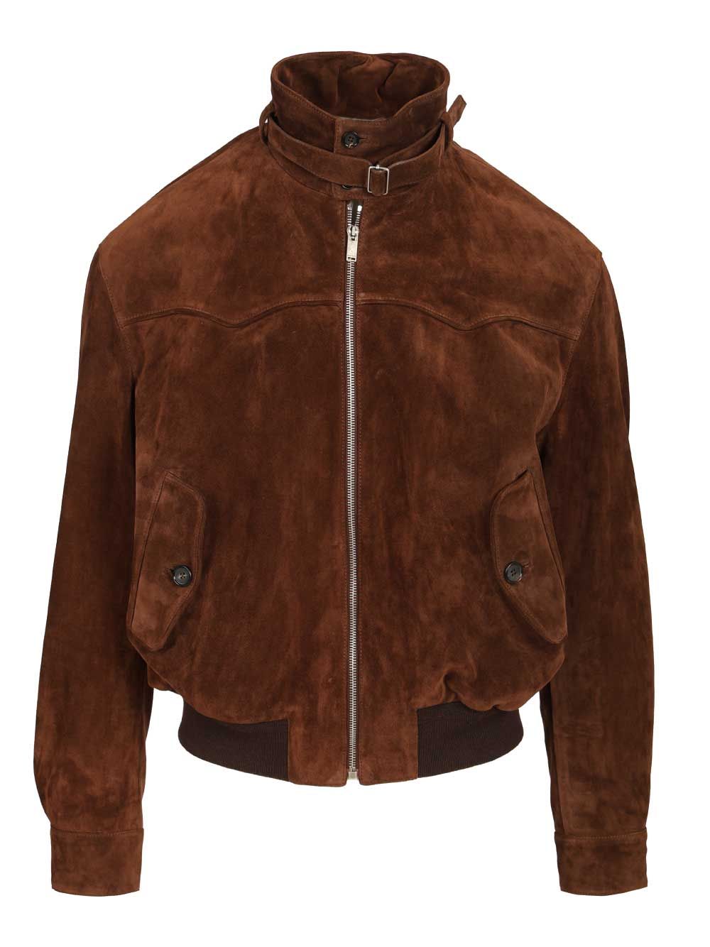 Mcqueen Suede Harrington Jacket Jackets - Brown | 5b658911b0e055e9dbabdc51c1dd361f5ddad6ab