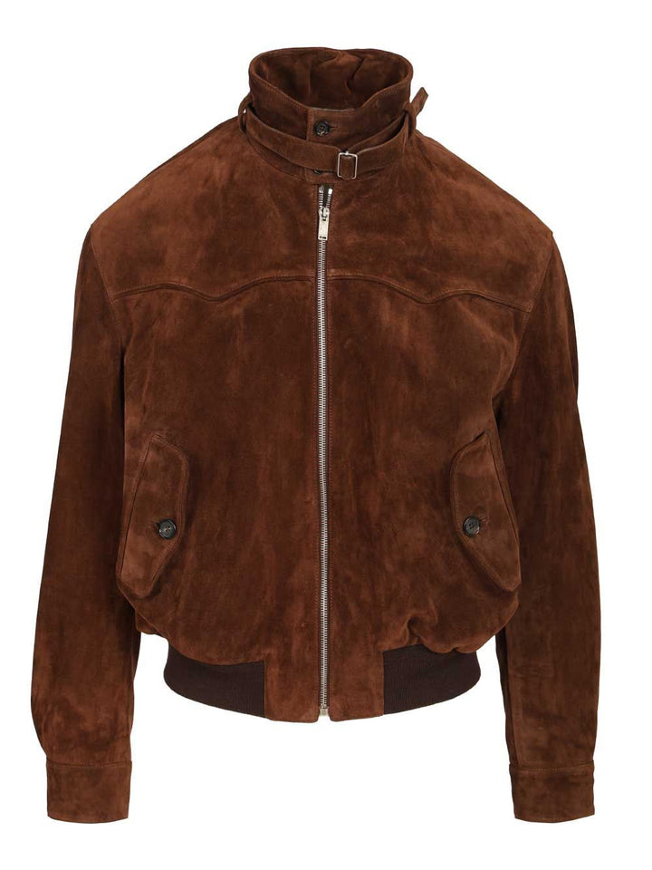 Mcqueen Suede Harrington Jacket Jackets - Brown | 5b658911b0e055e9dbabdc51c1dd361f5ddad6ab