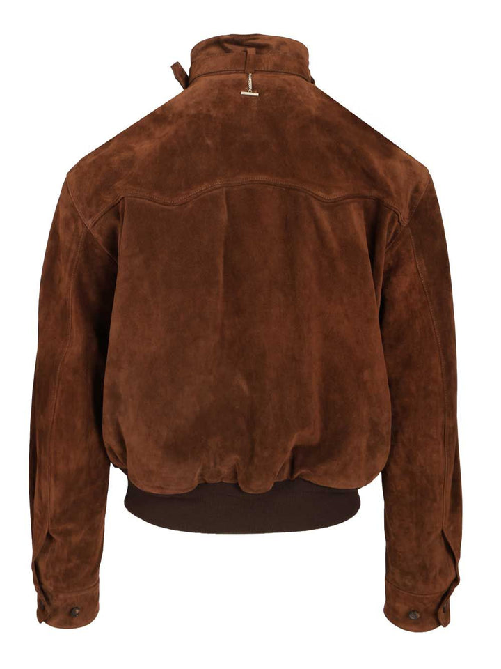 Mcqueen Suede Harrington Jacket Jackets - Brown | 416e2dfd110d92ba52e36e79f88817c22758e794