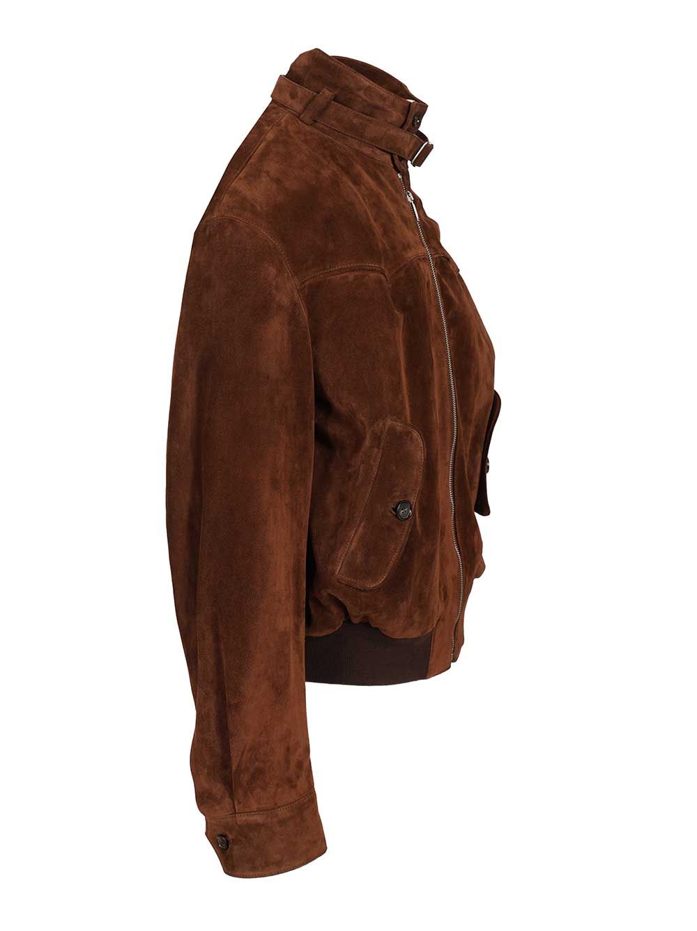 Mcqueen Suede Harrington Jacket Jackets - Brown | d07de5c1b84a8983574f0638f14f292fd2403925