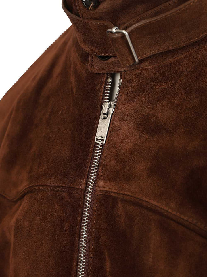 Mcqueen Suede Harrington Jacket Jackets - Brown | 0e5da56c6a98d65fd75614d8aebdc5d109b09fac