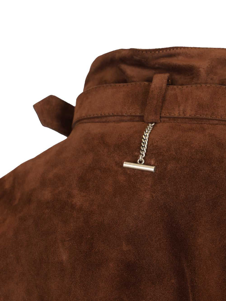 Mcqueen Suede Harrington Jacket Jackets - Brown | 22144be535508546f1ae32b6144eb28e4dbf61d7