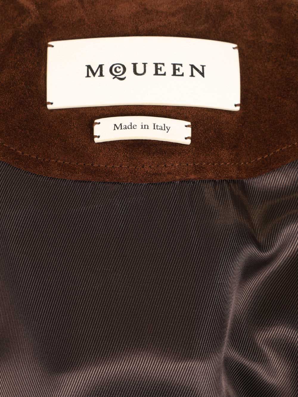 Mcqueen Suede Harrington Jacket Jackets - Brown | 455fa337df12b33d8ae812f9d6354730628c161f