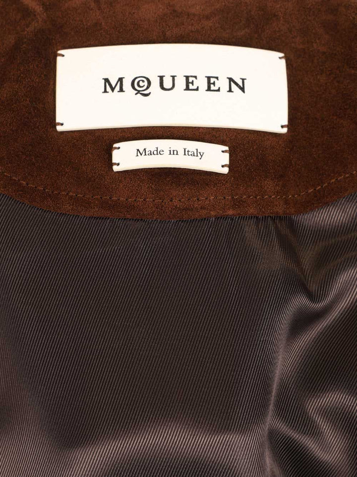 Mcqueen Suede Harrington Jacket Jackets - Brown | 455fa337df12b33d8ae812f9d6354730628c161f