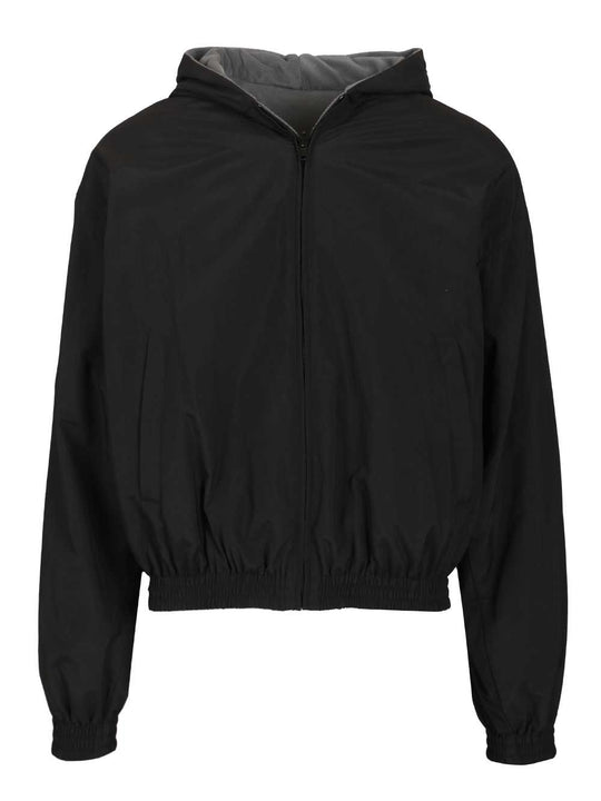 Cursive Reversible Tracksuit Jacket Sweatshirts Black