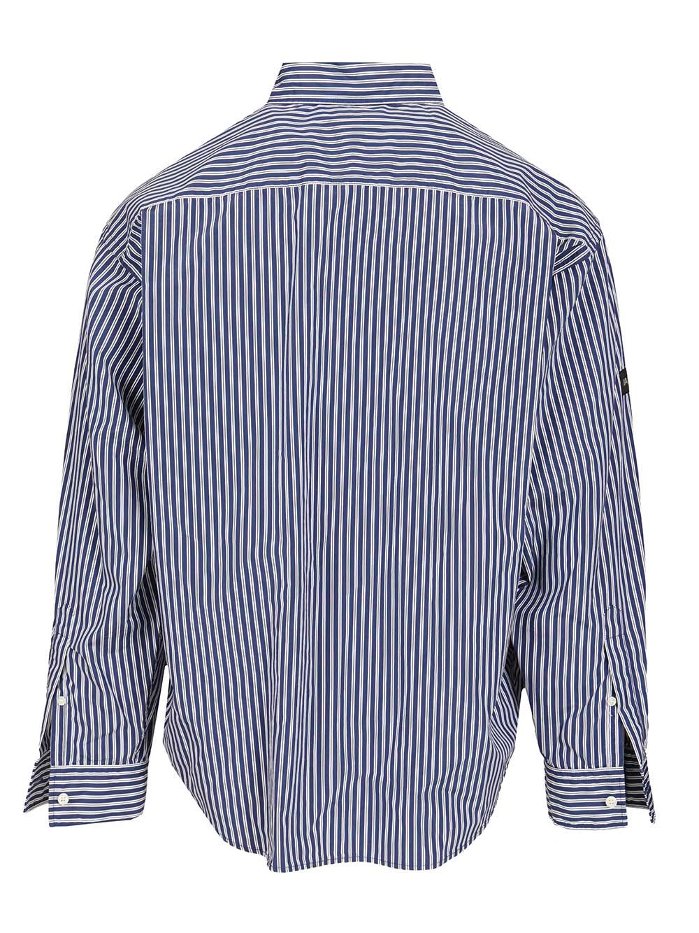 Balenciaga Oversized Striped Shirt Shirts - Blue | 1348d3d6912c4afff12bc467d86e601d56323e6a